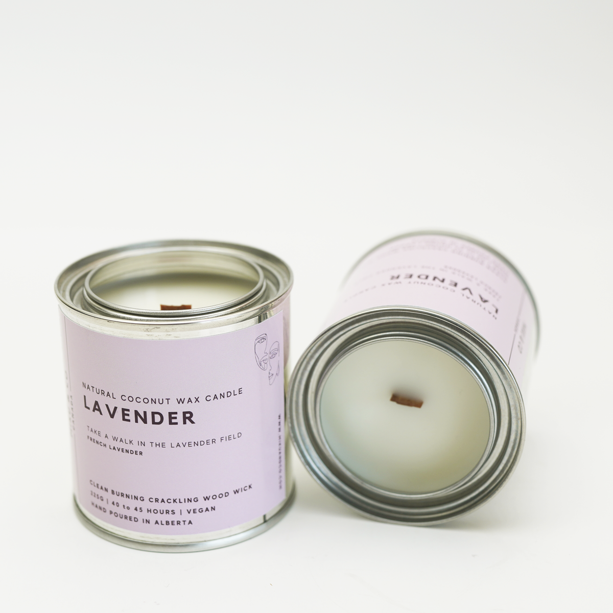 Lavender Coconut Wax Candle with Crackling Wood Wick