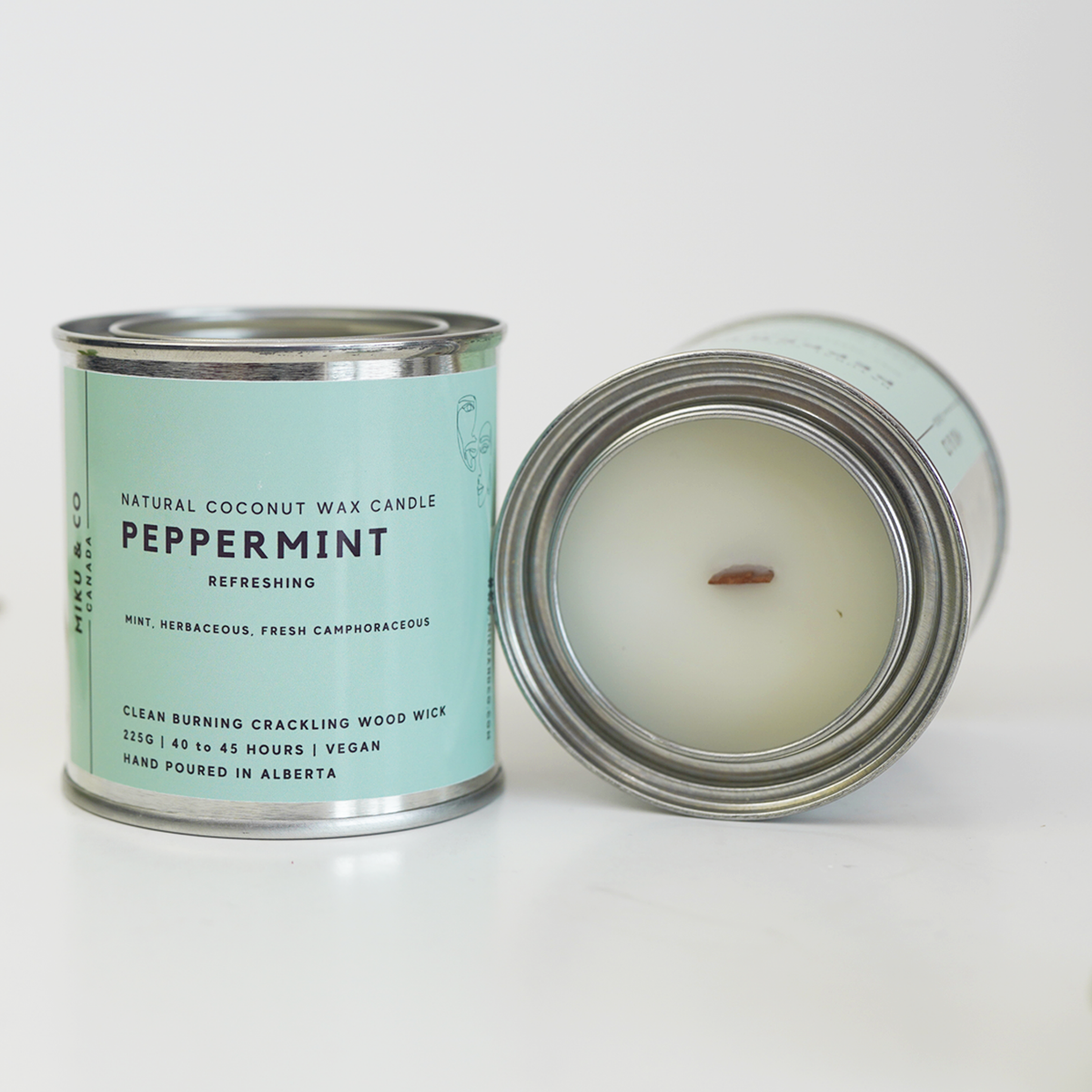 Unwinding Collection: Peppermint Natural Coconut Wax Candle for Relaxation and Stress Relief