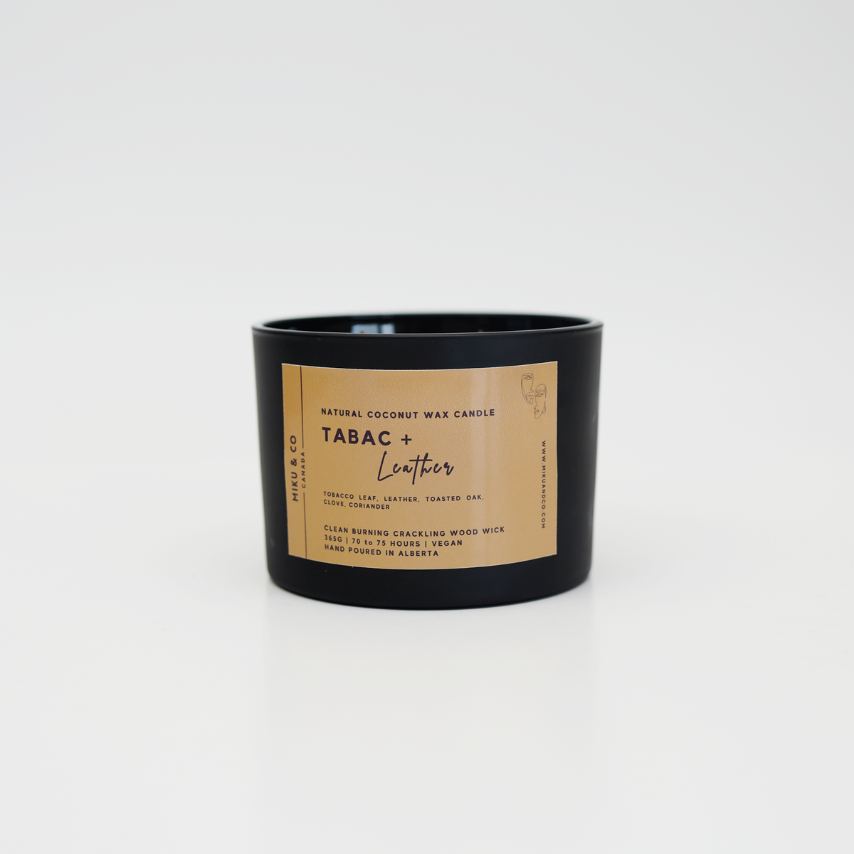 Tobaco + Leather Premium Coconut Wax Candle | Made with natural ingredients