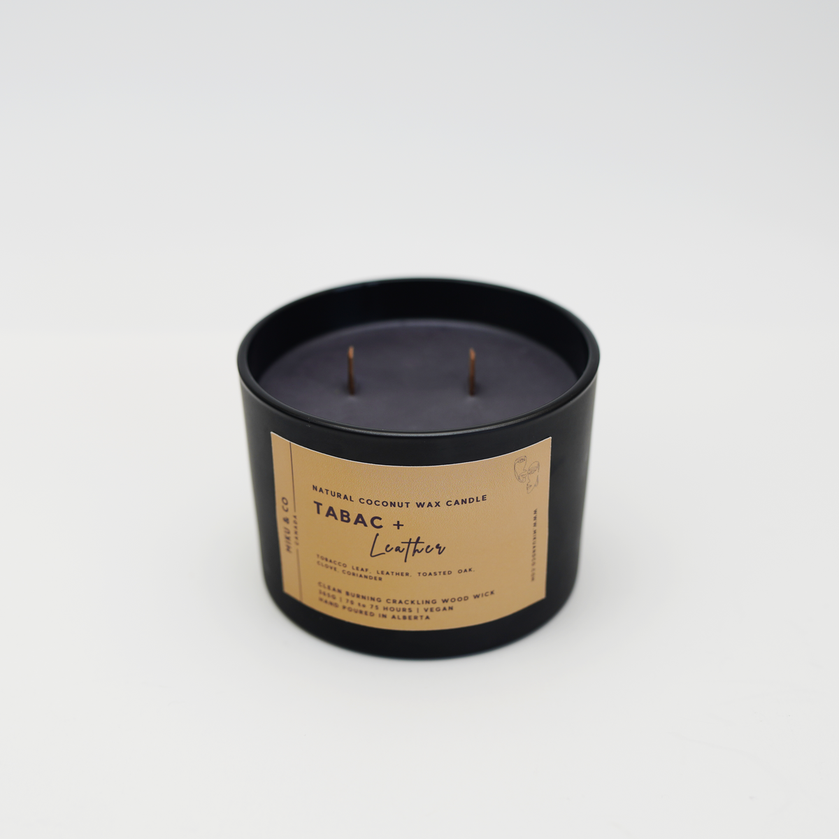 Tobaco + Leather Premium Coconut Wax Candle | Made with natural ingredients