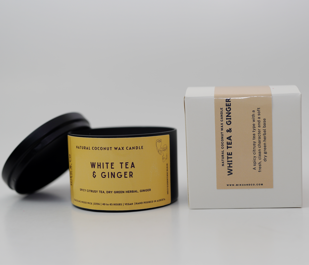 White Tea and Ginger Natural Wax Candle